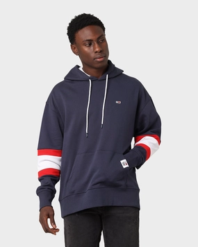 Sanction Bus Tommy Jeans Rugby Stripe Contrast Lining Hoodie Twilight Navy/Multi