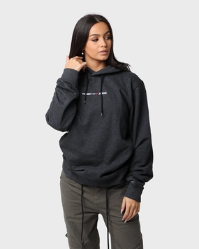 Tommy Jeans Straight Logo Hoodie Black Thermoregulating Insulation