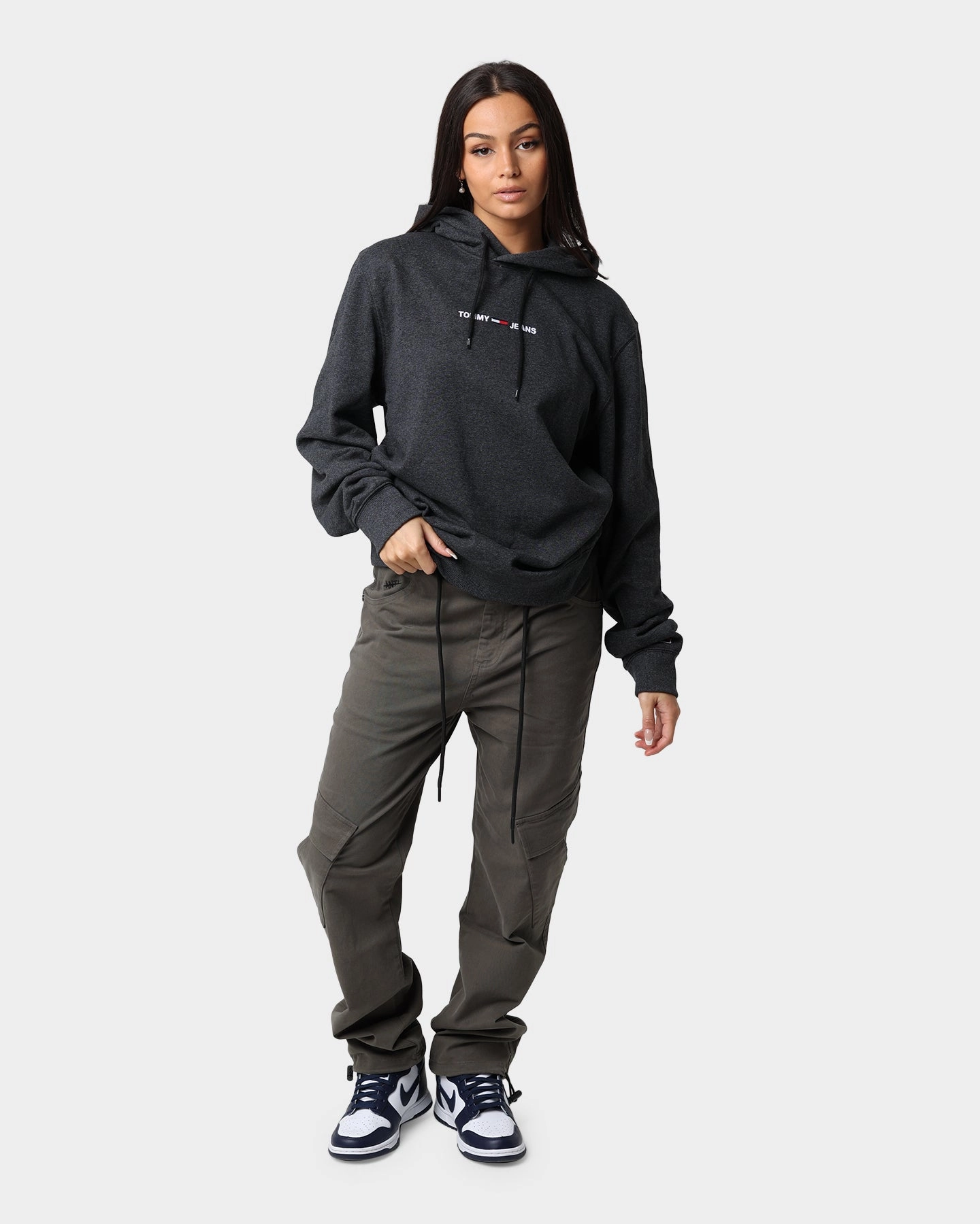 Sleepwear Tommy Jeans Straight Logo Hoodie Black