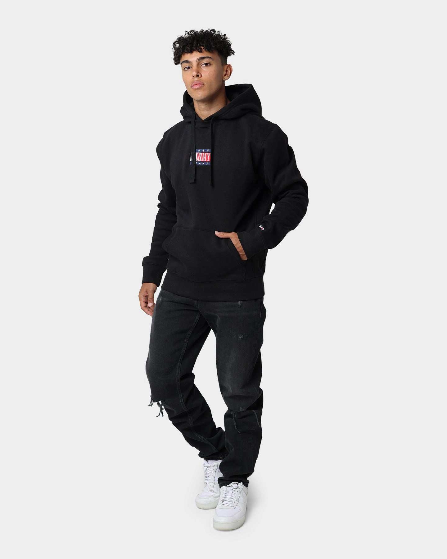Taped Zipper Closures Tommy Jeans Timeless Tommy 1 Hoodie Black