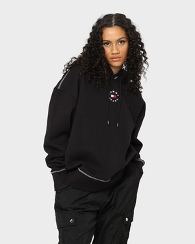 Lightweight Tommy Jeans Tiny Tommy Circle Hoodie Black