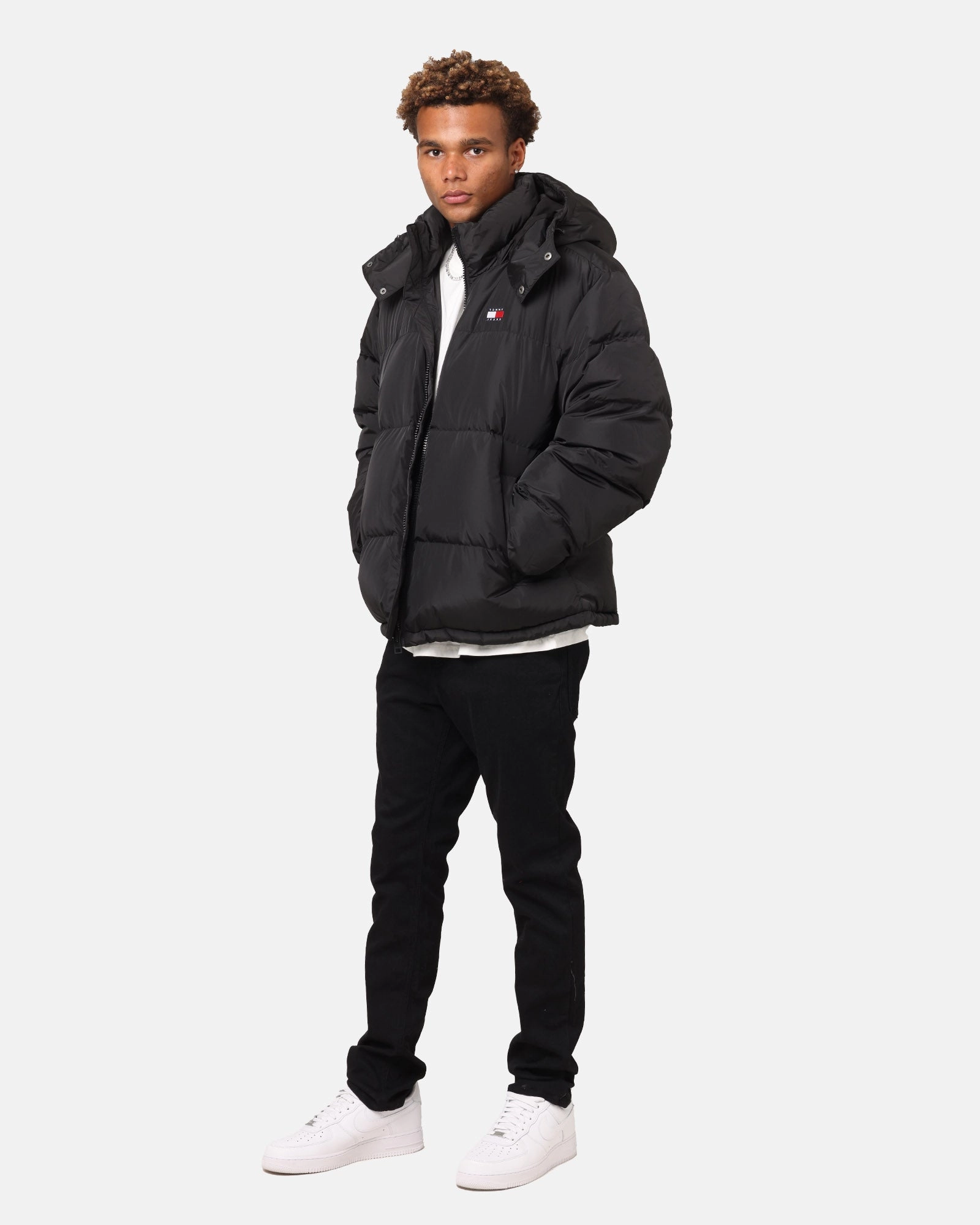 Tommy Jeans TJM Alaska Puffer Jacket Black MultiPocket Design