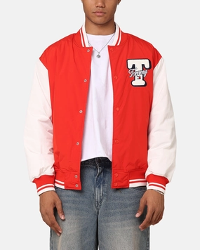 Outdoor Activity Tommy Jeans TJM Colourblock Varsity Jacket Deep Crimson