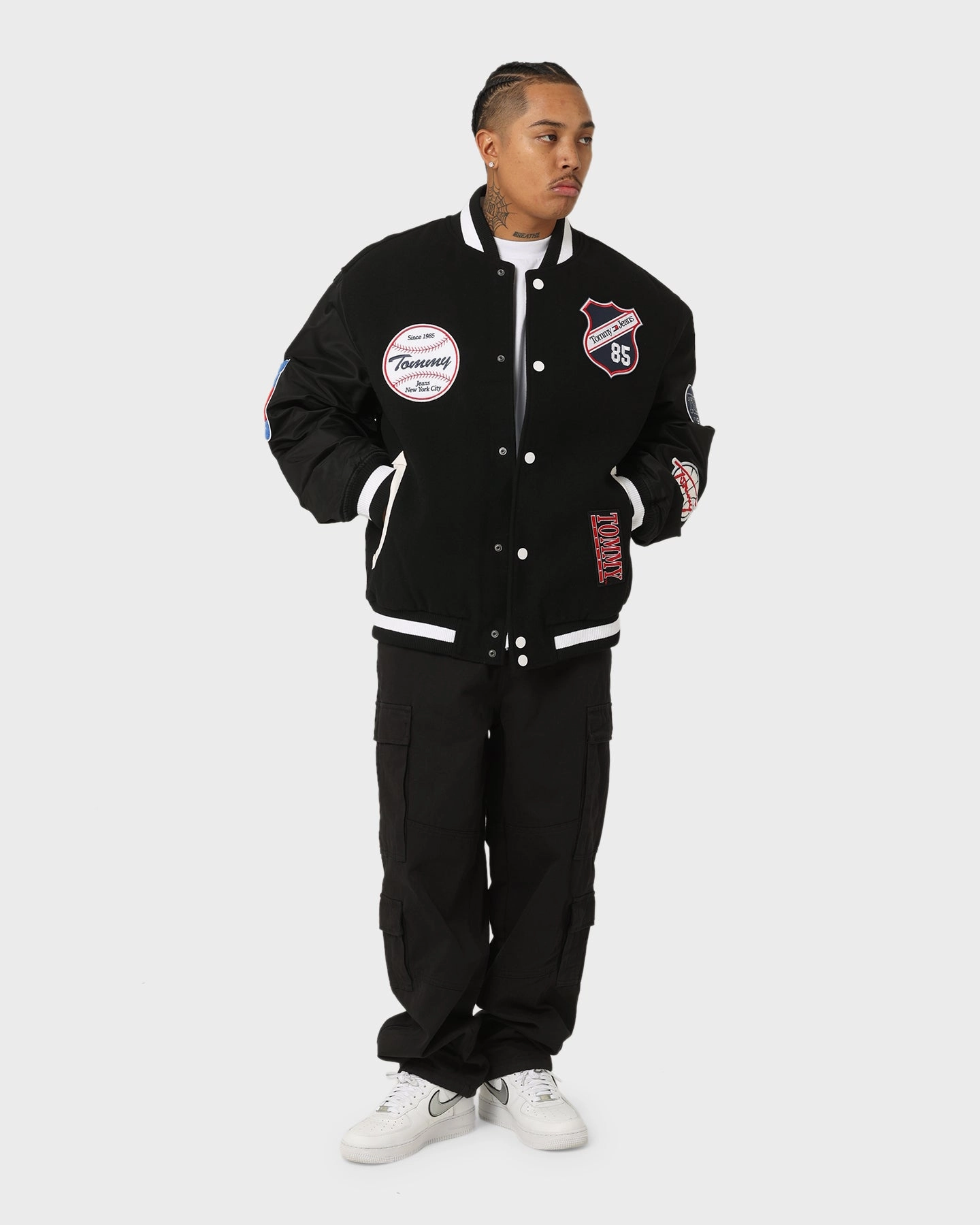 Reveal Tommy Jeans TJM Letterman Jacket Black