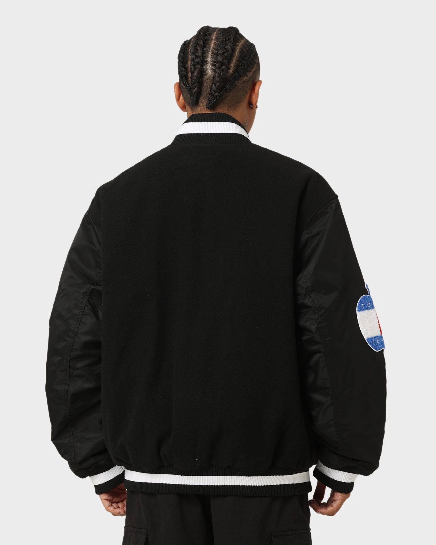 Adjustable Drawstrings suitable for dance parties Tommy Jeans TJM Letterman Jacket Black