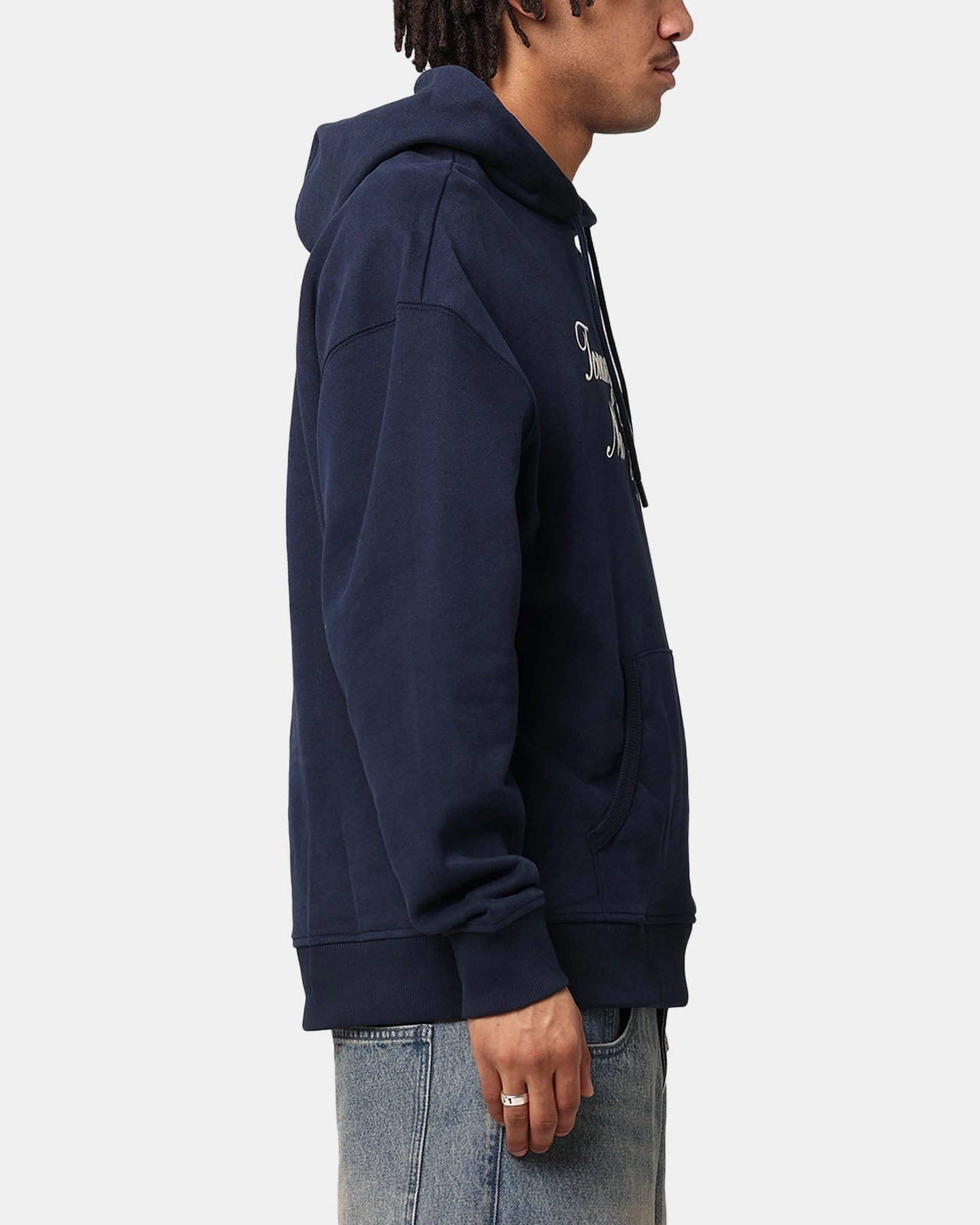 real time monitoring Tommy Jeans TJM Luxe Serif Relax Hoodie Dark Night Navy