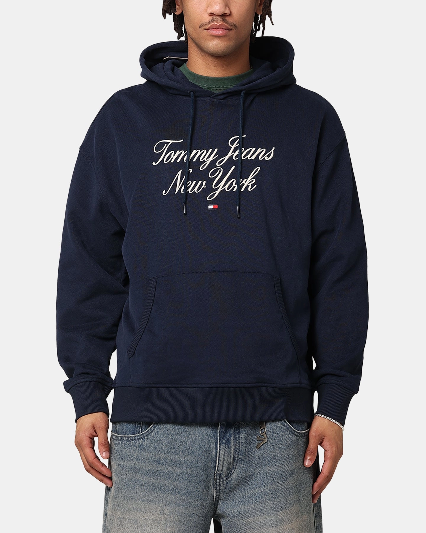 Research - enabling Stretch Recovery Fabric Tommy Jeans TJM Luxe Serif Relax Hoodie Dark Night Navy