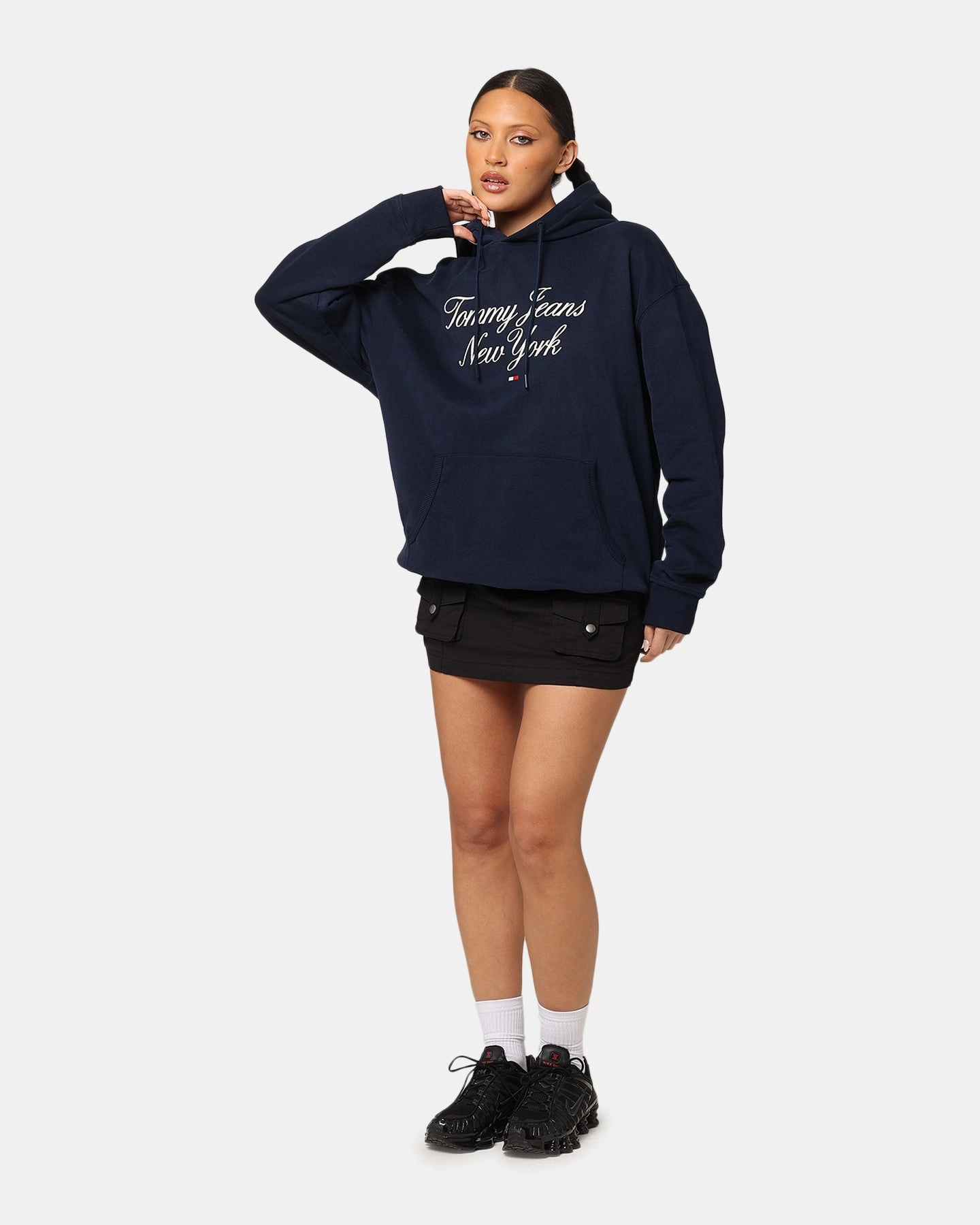 Beauty Tommy Jeans TJM Luxe Serif Relax Hoodie Dark Night Navy