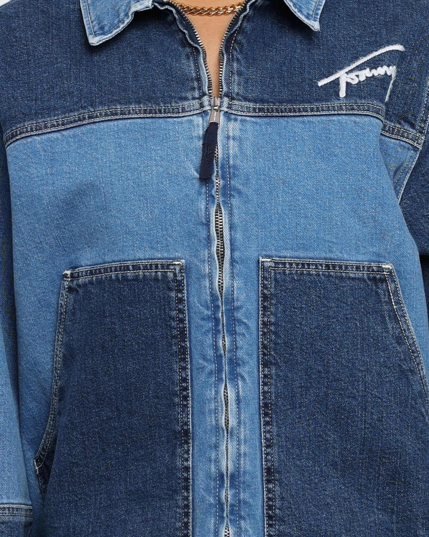 Tommy Jeans TJM Panel Zip Denim Jacket Denim Light Smell Merchandise
