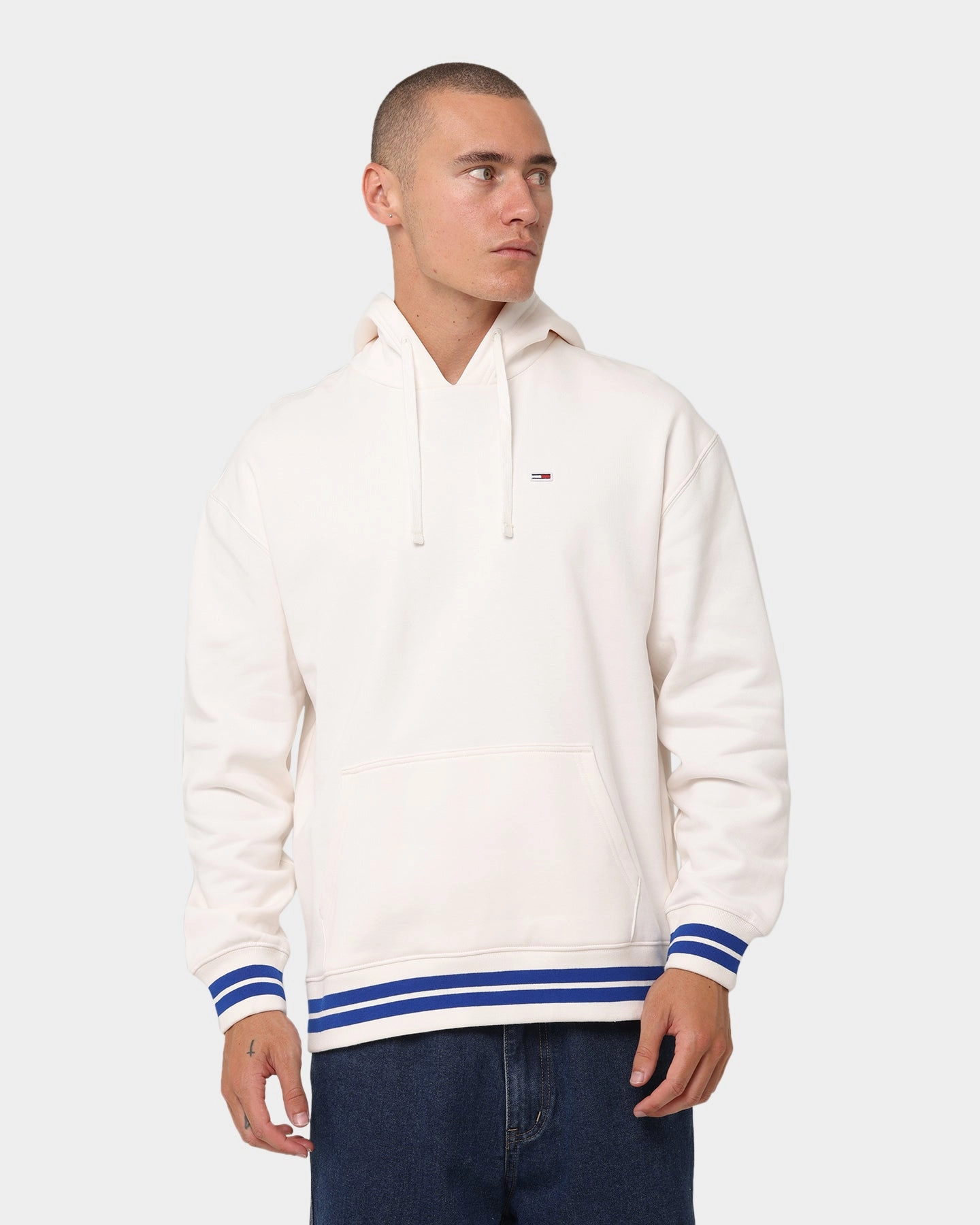 Tommy Jeans TJM Relaxed Collegiate Hoodie Ancient White Performance Ready