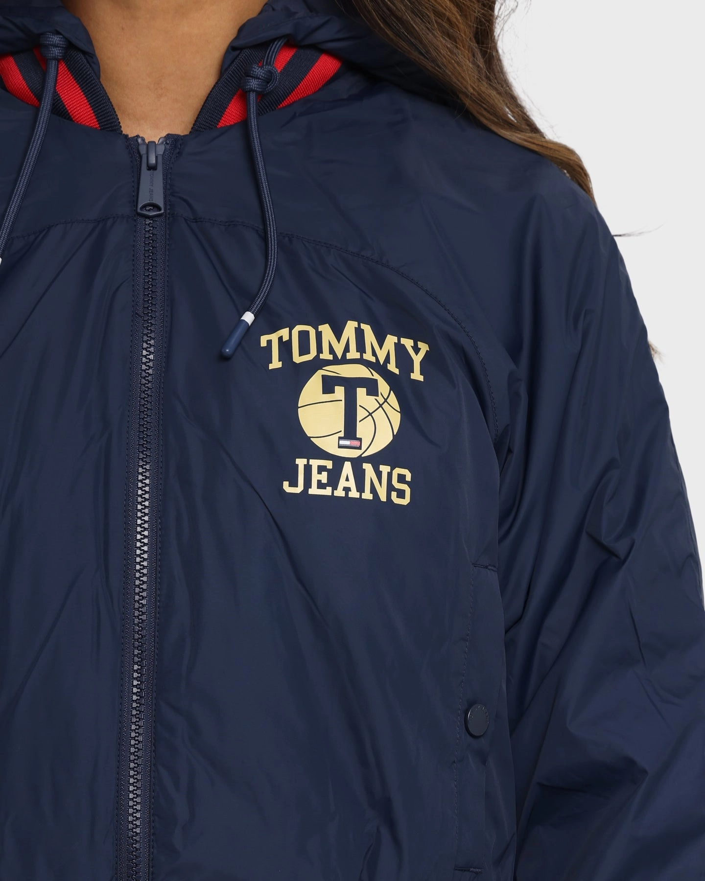 Fashion Shield Tommy Jeans Women's Detachable Hood Bomber Jacket Twilight Navy