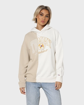 Odor Control Fabric Tommy Jeans Women's Oversized College Hoodie Savannah Sand