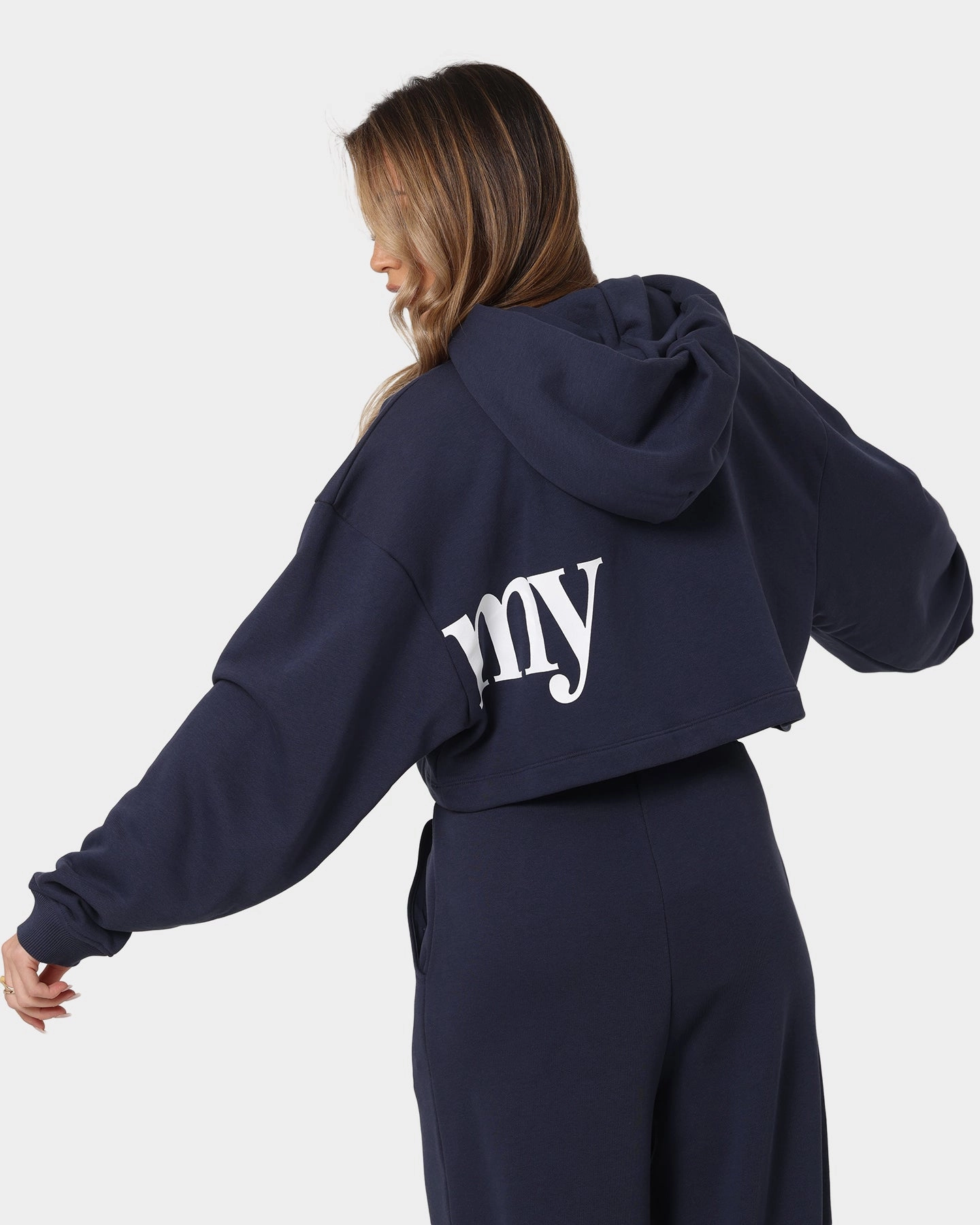 Button-up Tommy Jeans Women's Super Crop Bold Hoodie Twilight Navy