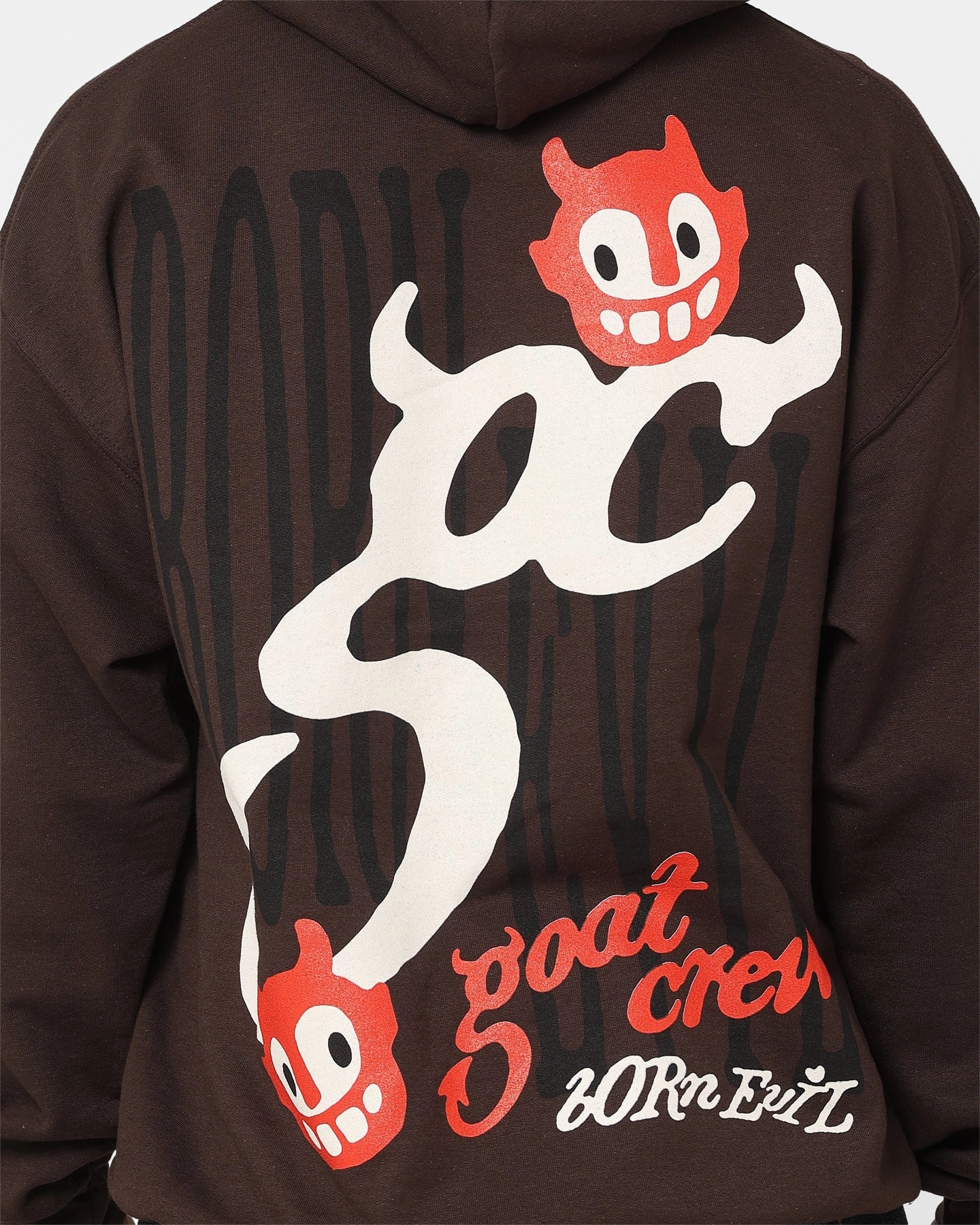 Rank Articulated Seams Goat Crew Born Evil Hoodie Brown