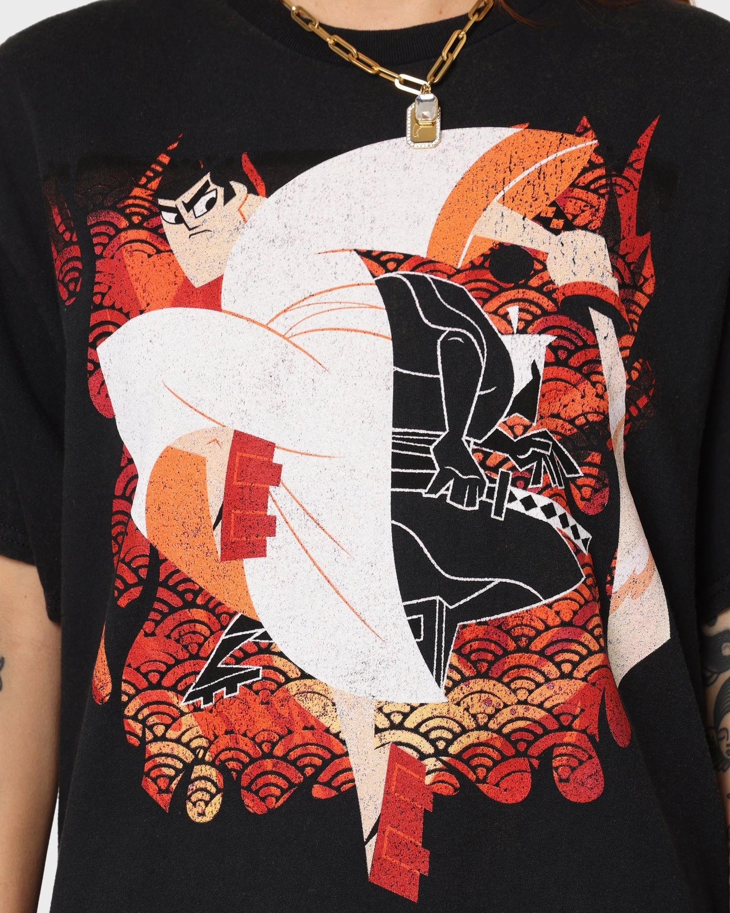 American Thrift X Samurai Jack Jack Vintage T-Shirt Black Soft Touch