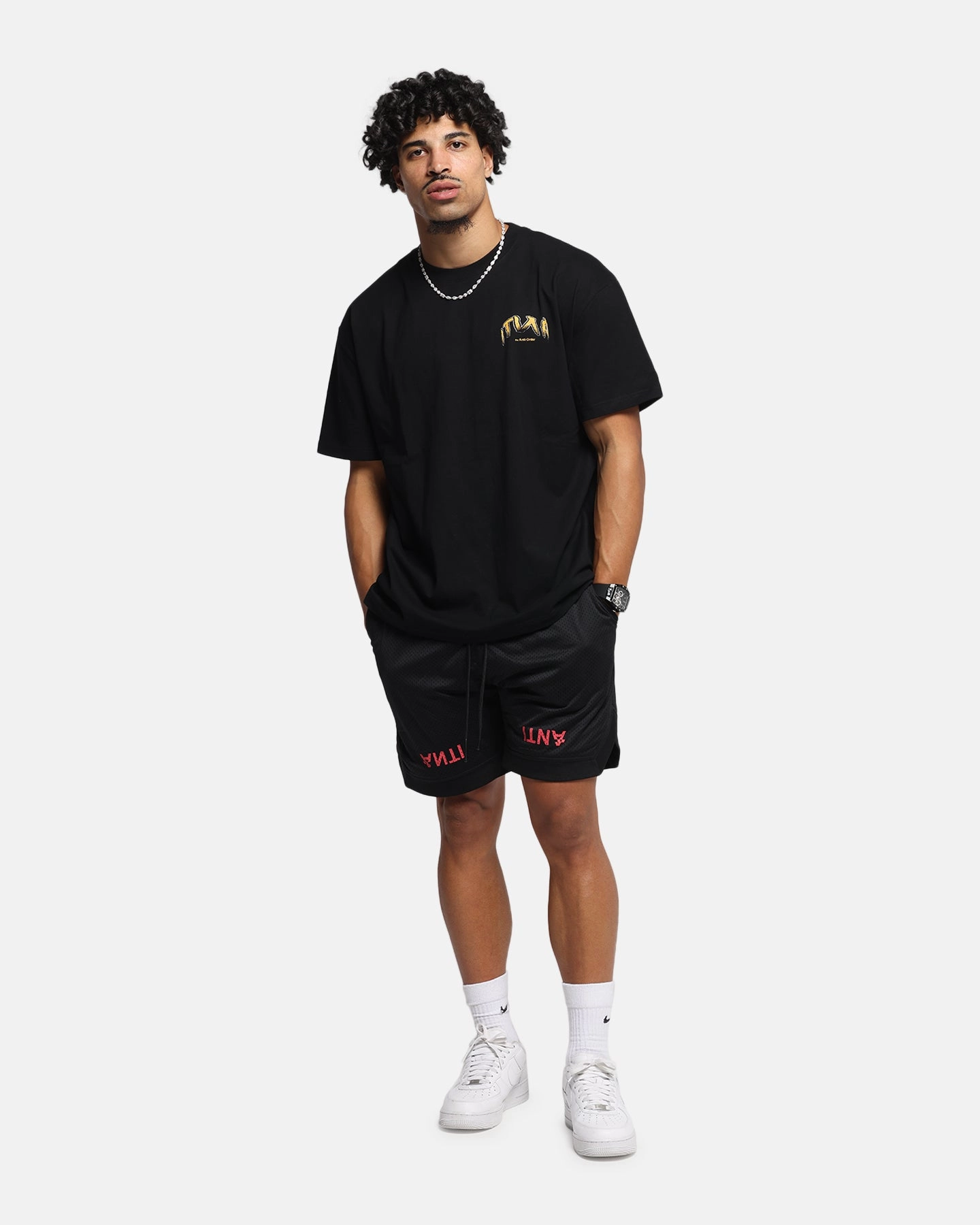 Comfortable Layer Easy Wear Option The Anti Order Anti Collegate Boxy T-Shirt Black