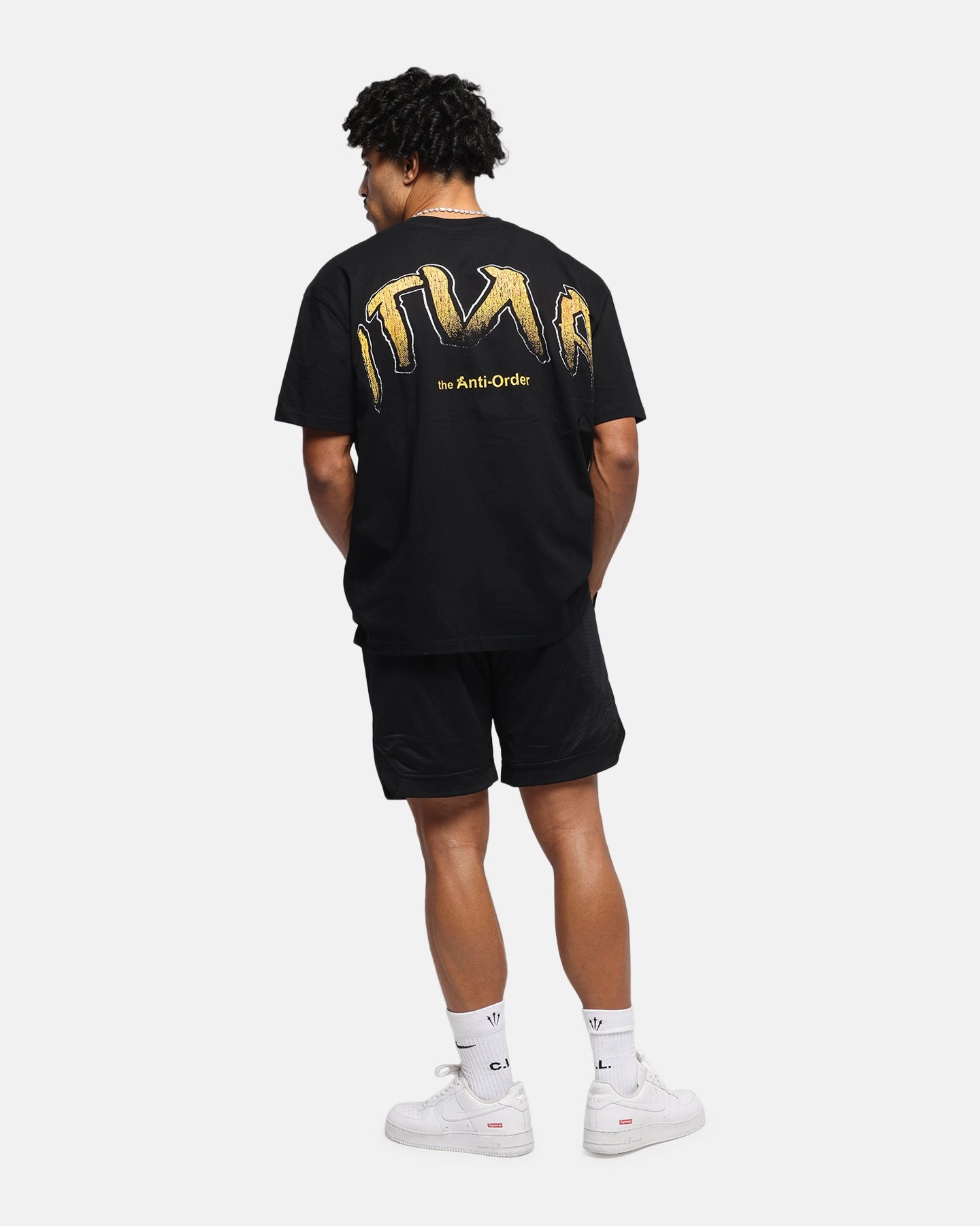 Smooth Flatlock Stitching The Anti Order Anti Collegate Boxy T-Shirt Black