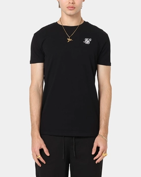 Sik Silk Muscle T-Shirt Black Relaxed Comfort Wear Chic And Comfortable