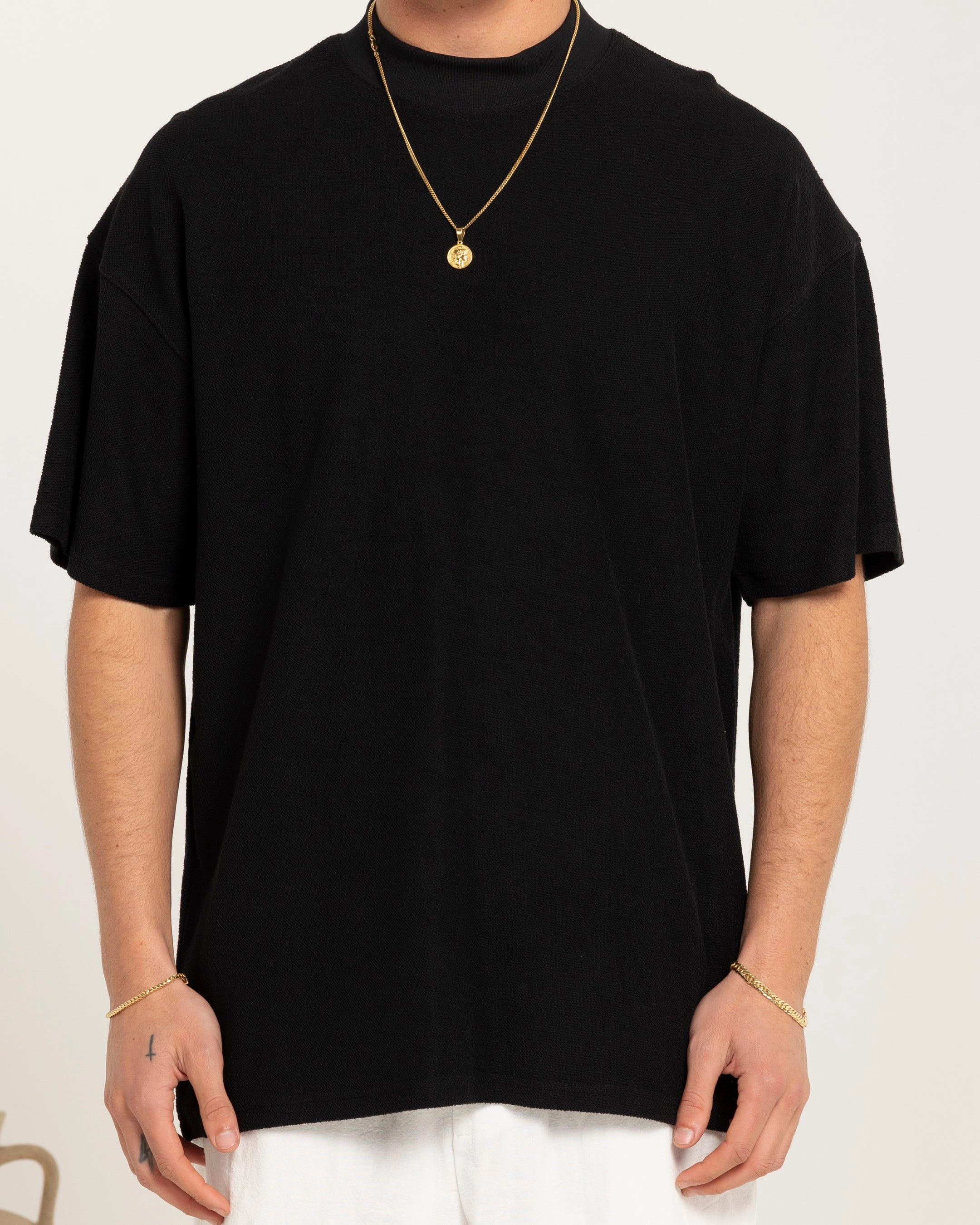 Fit For All Eco Friendly Fabric Carre Terry Oversized T-Shirt Black