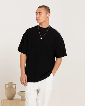 Everyday Top Fresh Vibes Carre Terry Oversized T-Shirt Black