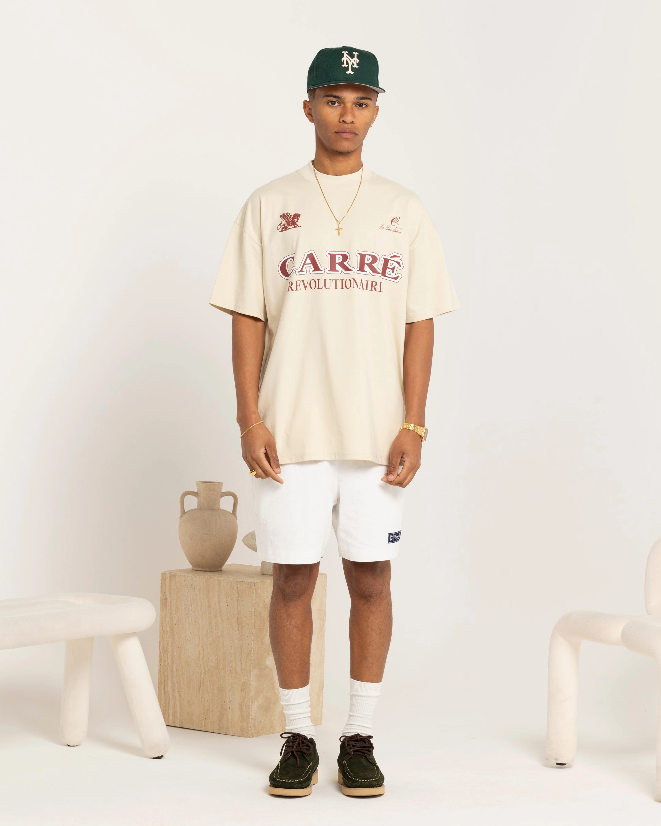 Carre Luxe Linen Shorts Off White romper