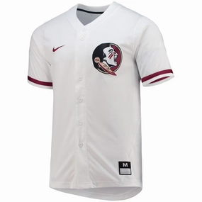 Nike Unisex 2025 Florida State Seminole Logo Softball Jersey - White Dynamic Fit Technology