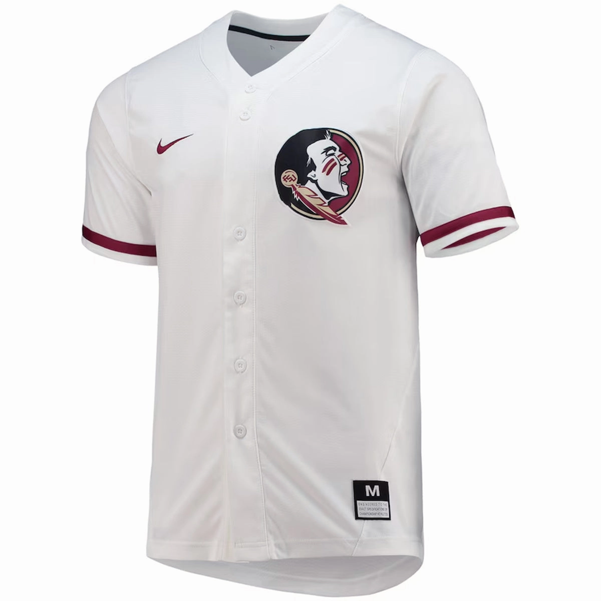 Nike Unisex 2025 Florida State Seminole Logo Softball Jersey - White Dynamic Fit Technology