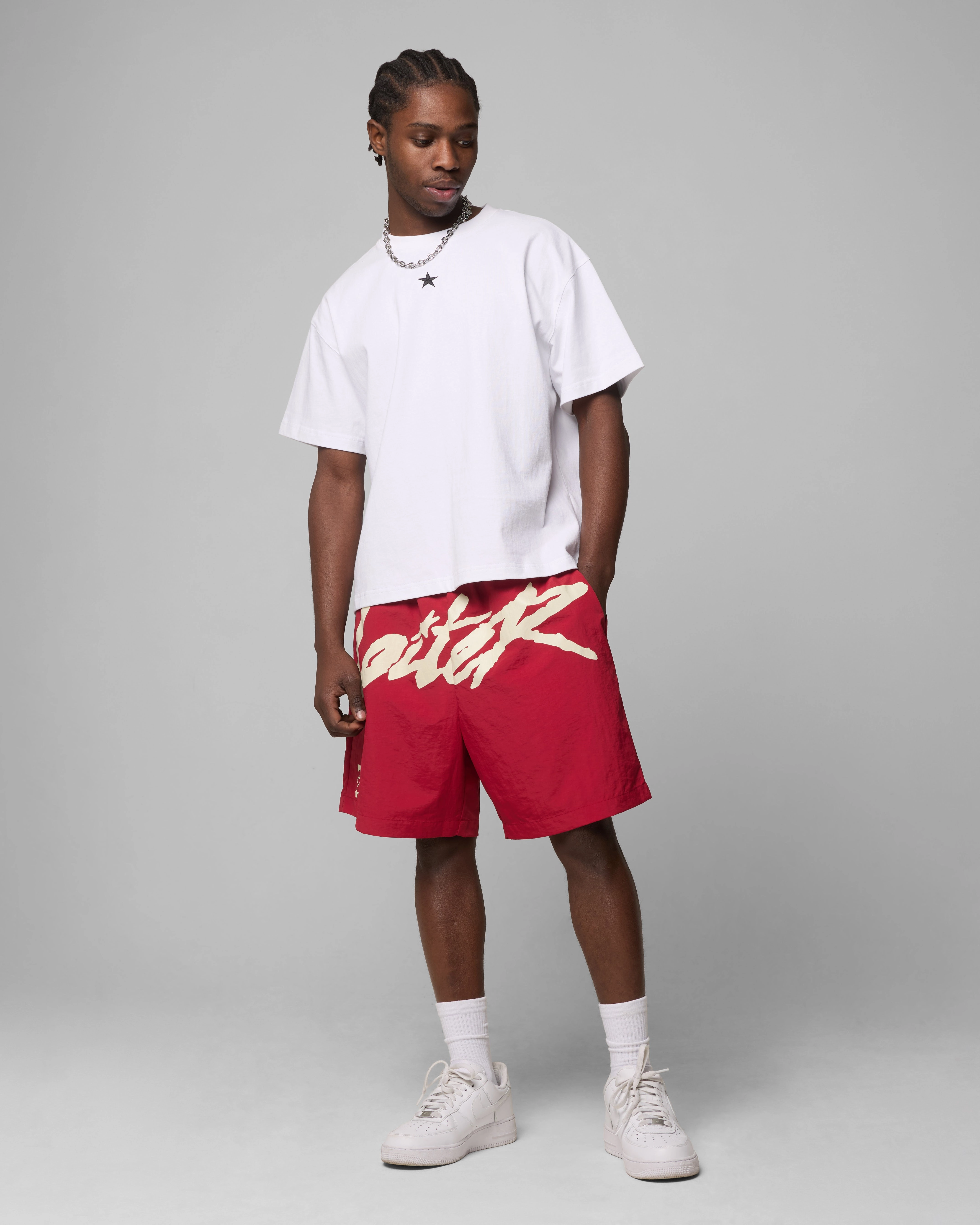 Rough texture Tear Resistant Fabric Loiter Rodeo Shorts Red