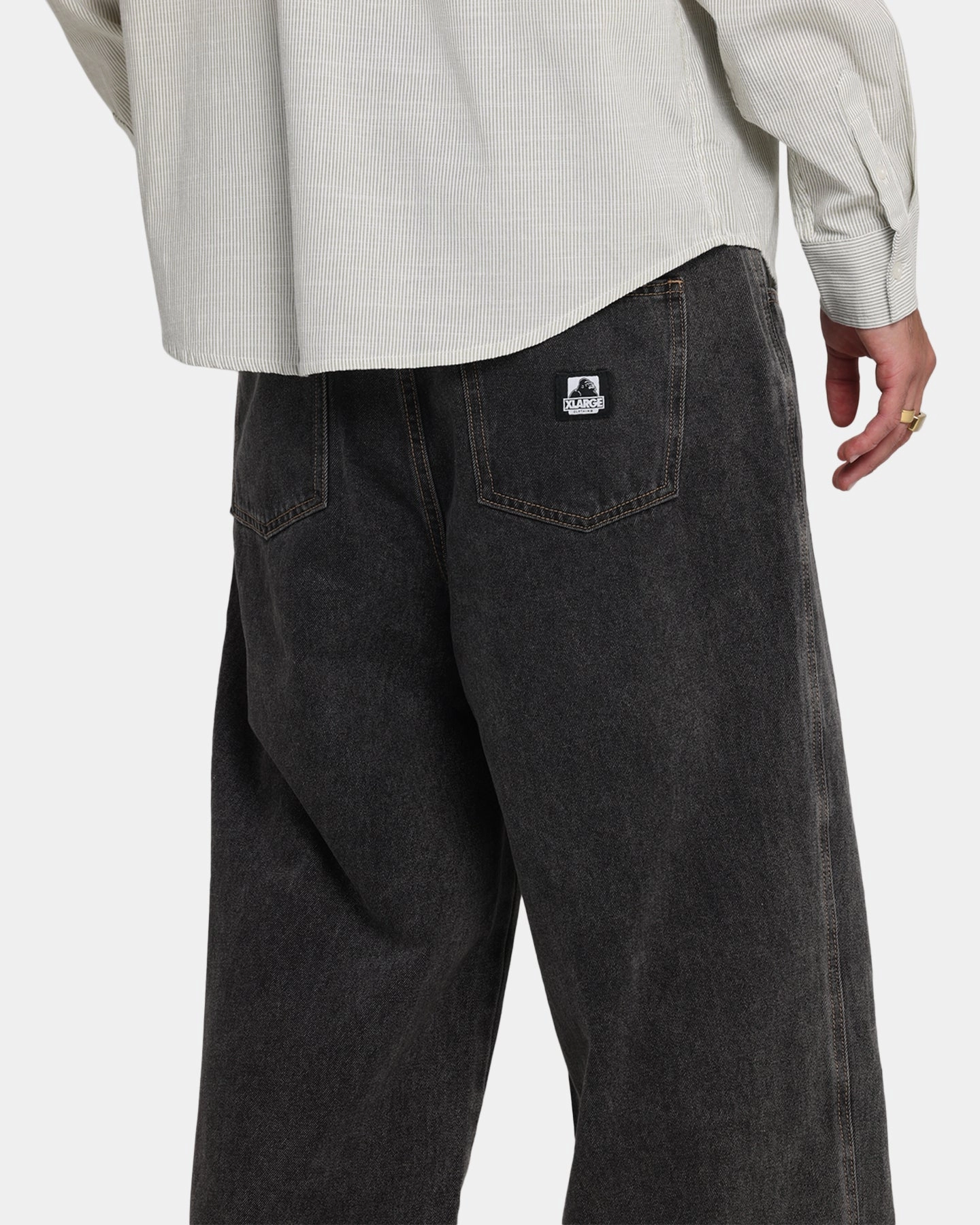 X-Large Baggy Bull Denim 91 Pants Washed Black Premium Professional Wear Unisex Wear Polished Look