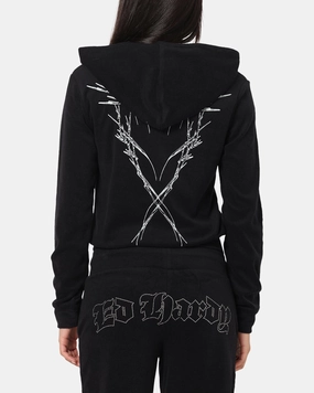 Culture Ed Hardy Women's Raver Cropped Hoodie Black