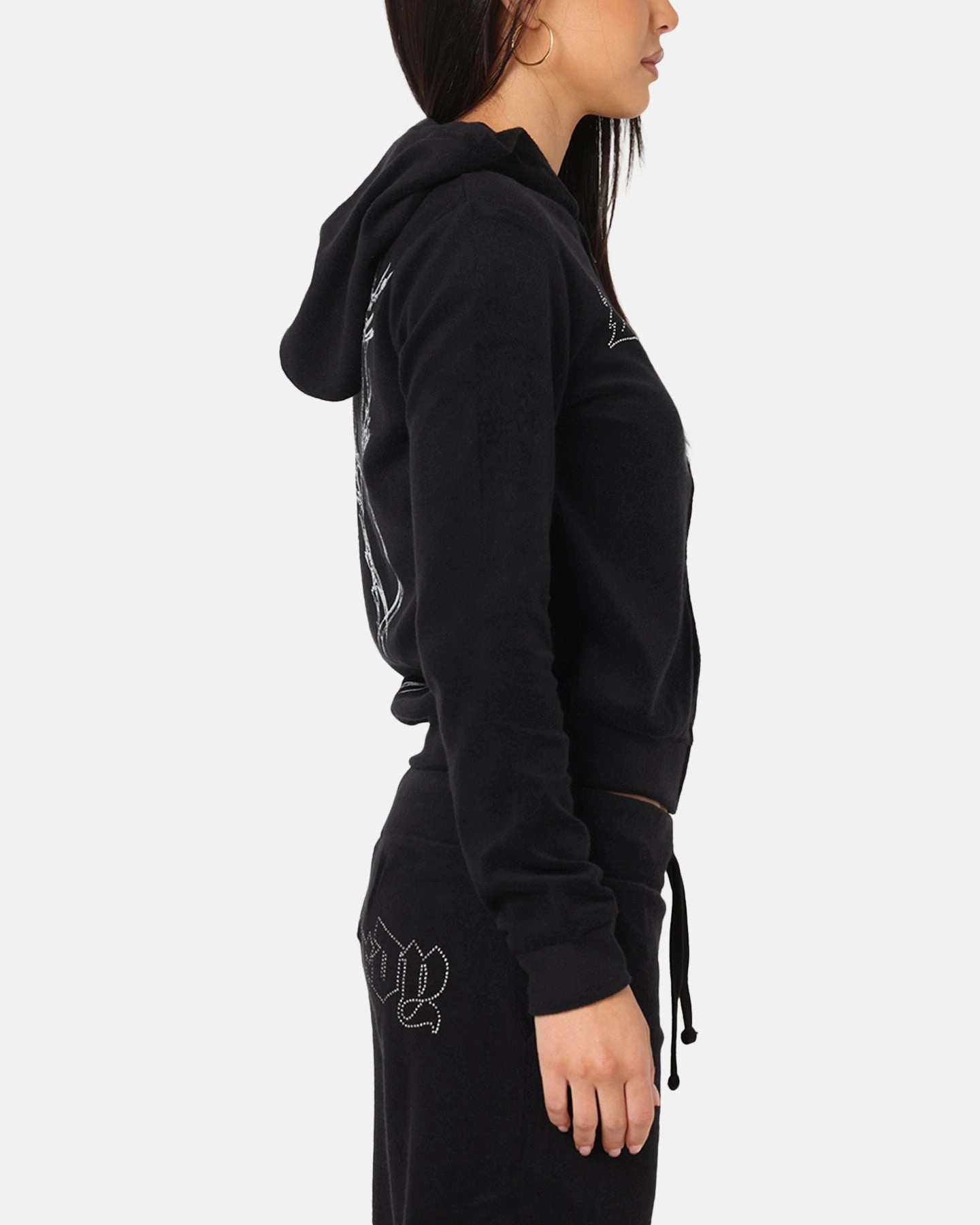 Ed Hardy Women's Raver Cropped Hoodie Black desert Sign