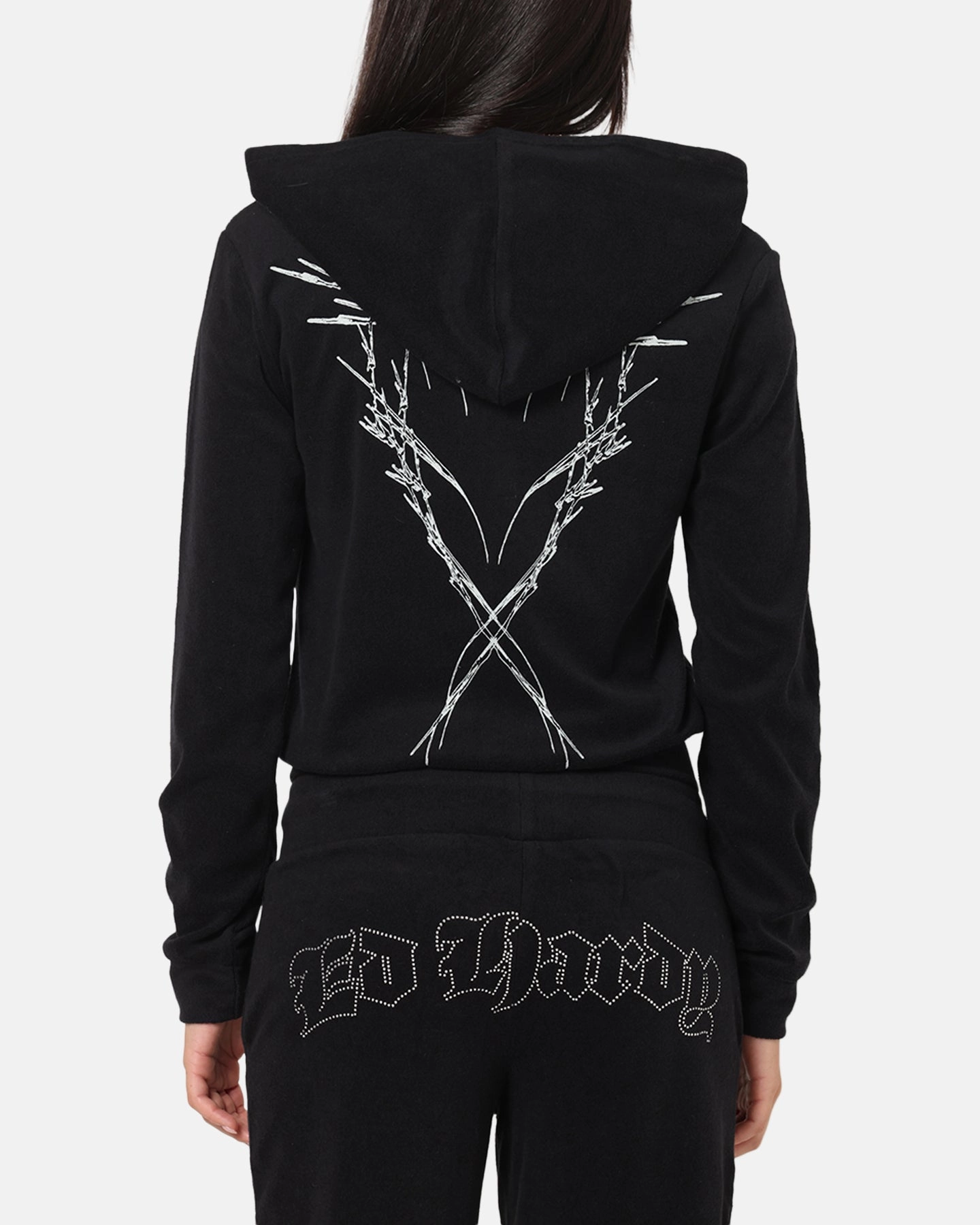 Culture Ed Hardy Women's Raver Cropped Hoodie Black