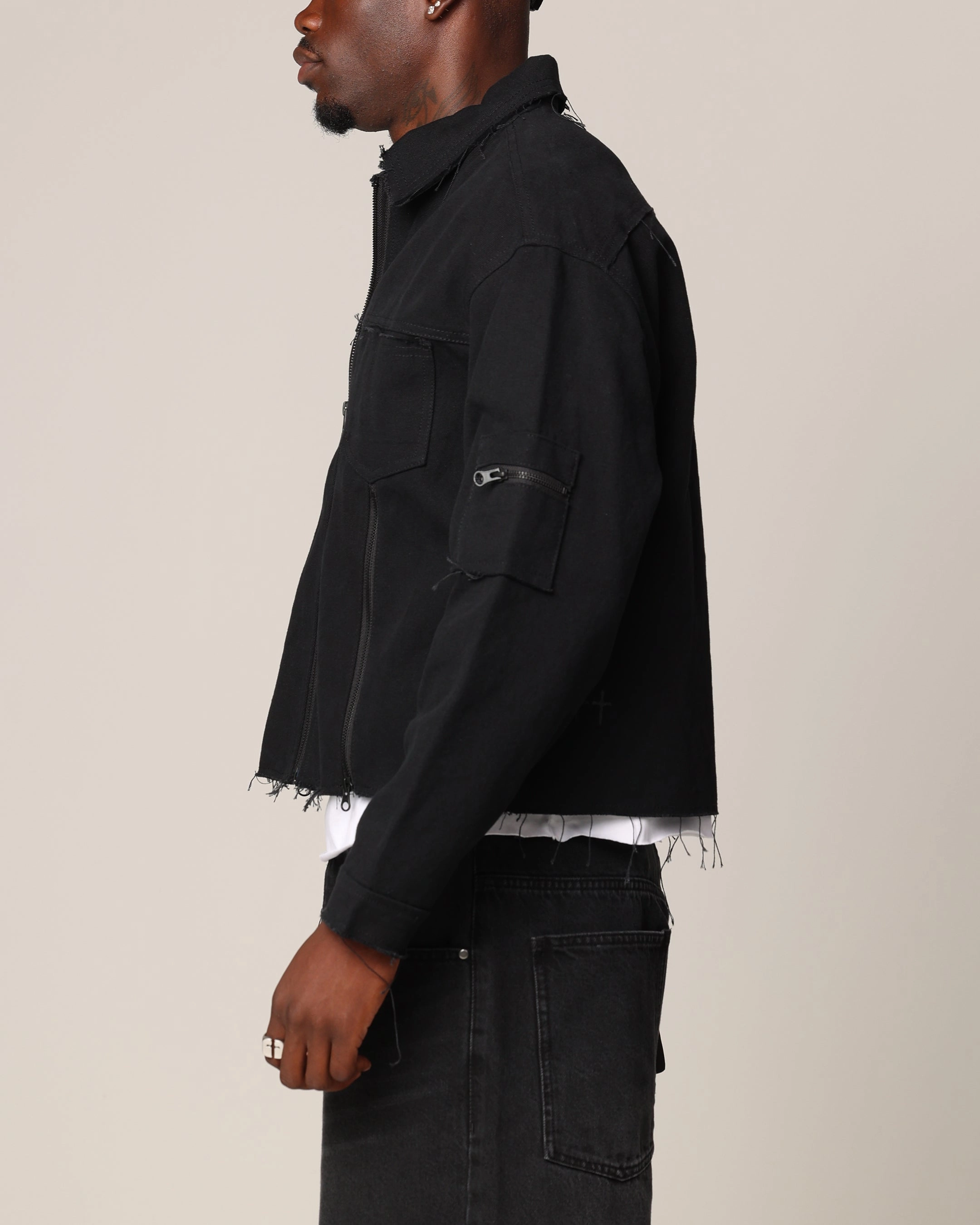 Saint Morta Nightcrawler Cuttoff Jacket Black Moisture Wicking Liner coordinating piece