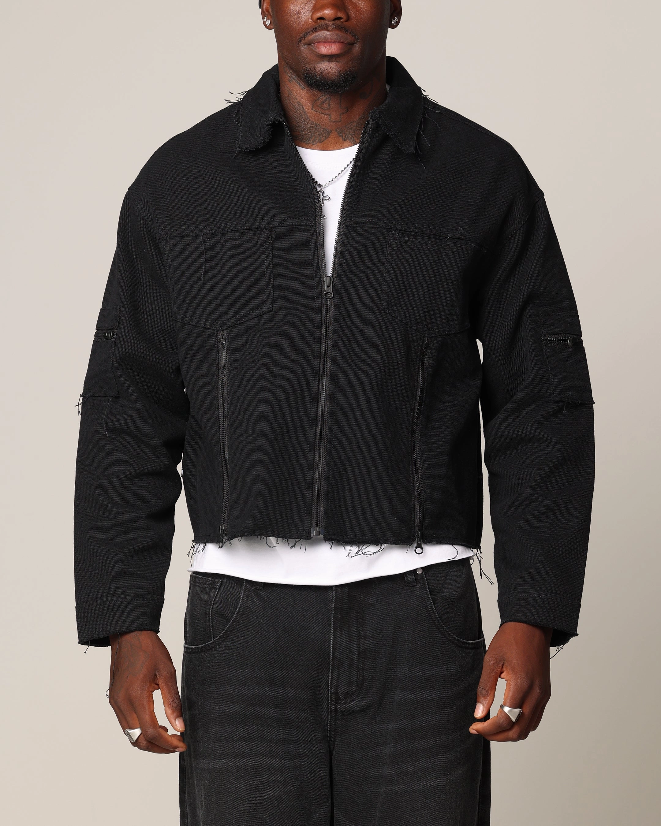 Bow-tie Saint Morta Nightcrawler Cuttoff Jacket Black