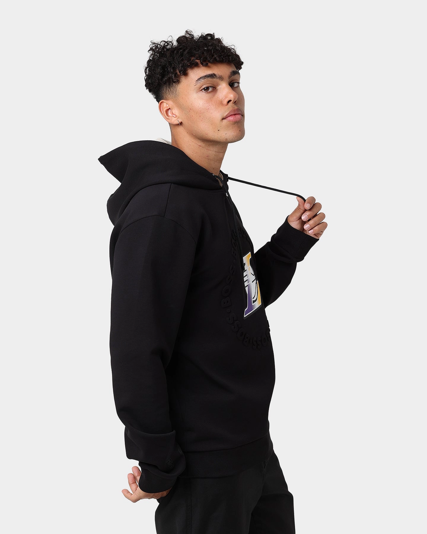 Hugo Boss X NBA Basic Los Angeles Lakers Hoodie Black Heat Regulating Technology