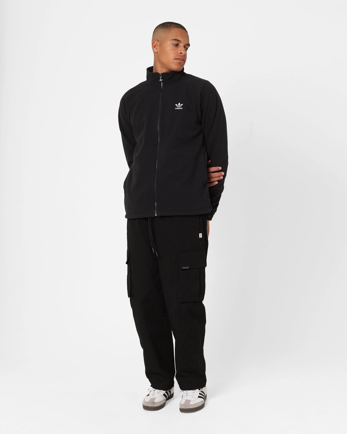 High-Performance Jacket Adidas Adicolour Trefoil Teddy Fleece Jacket Black