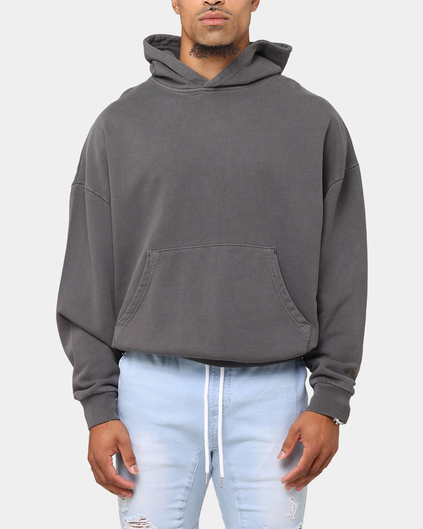 Sale Show Saint Morta Pericles Applique Hoodie Washed Charcoal