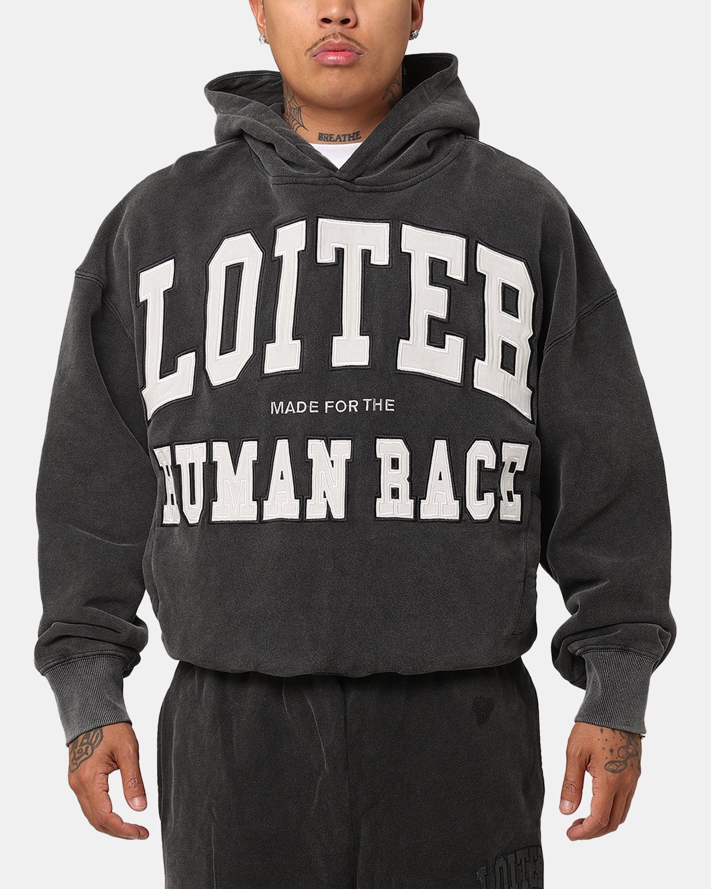 Loiter College Dropout Hoodie Washed Black Sport Inspired Contest