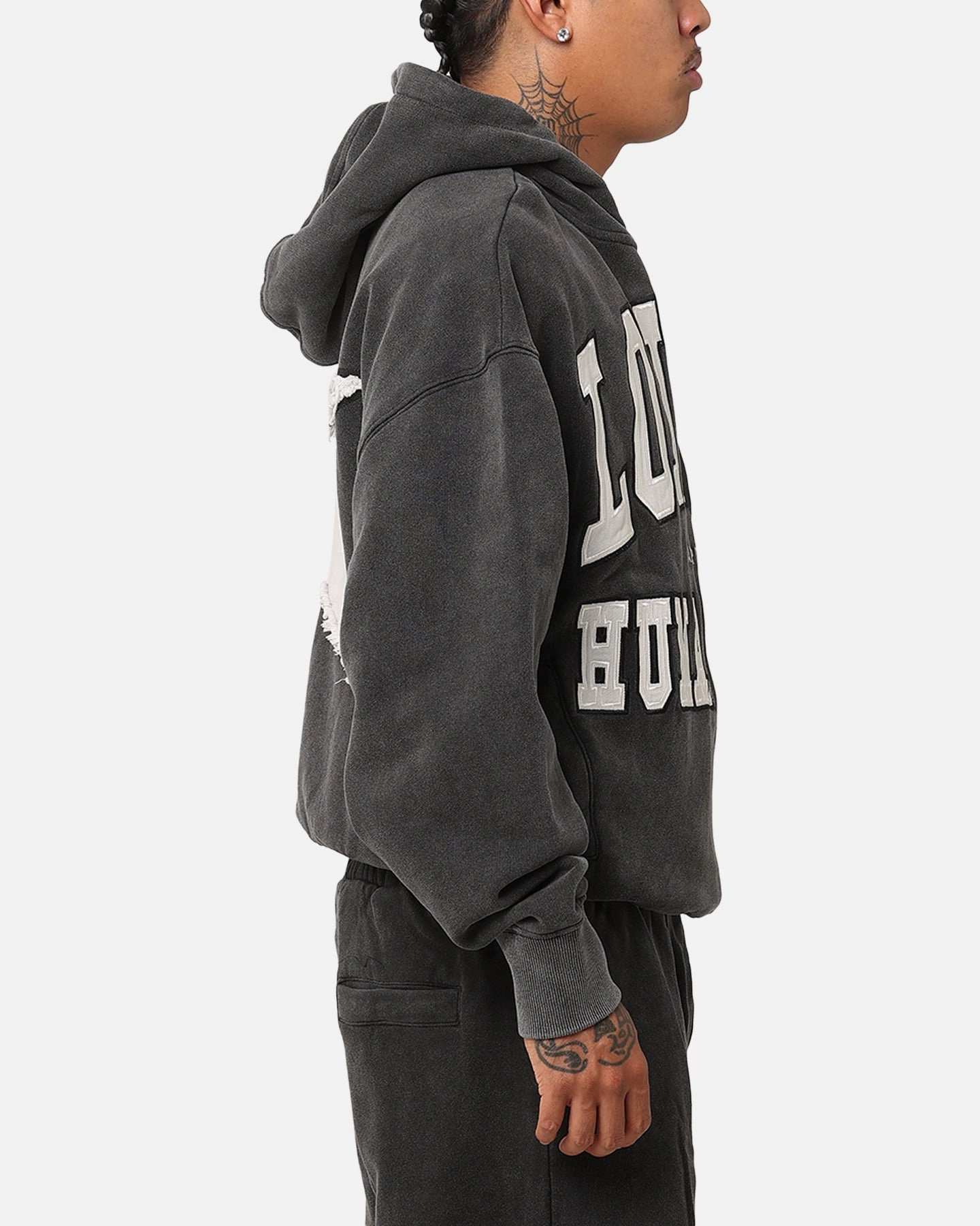 Storm Shield Loiter College Dropout Hoodie Washed Black