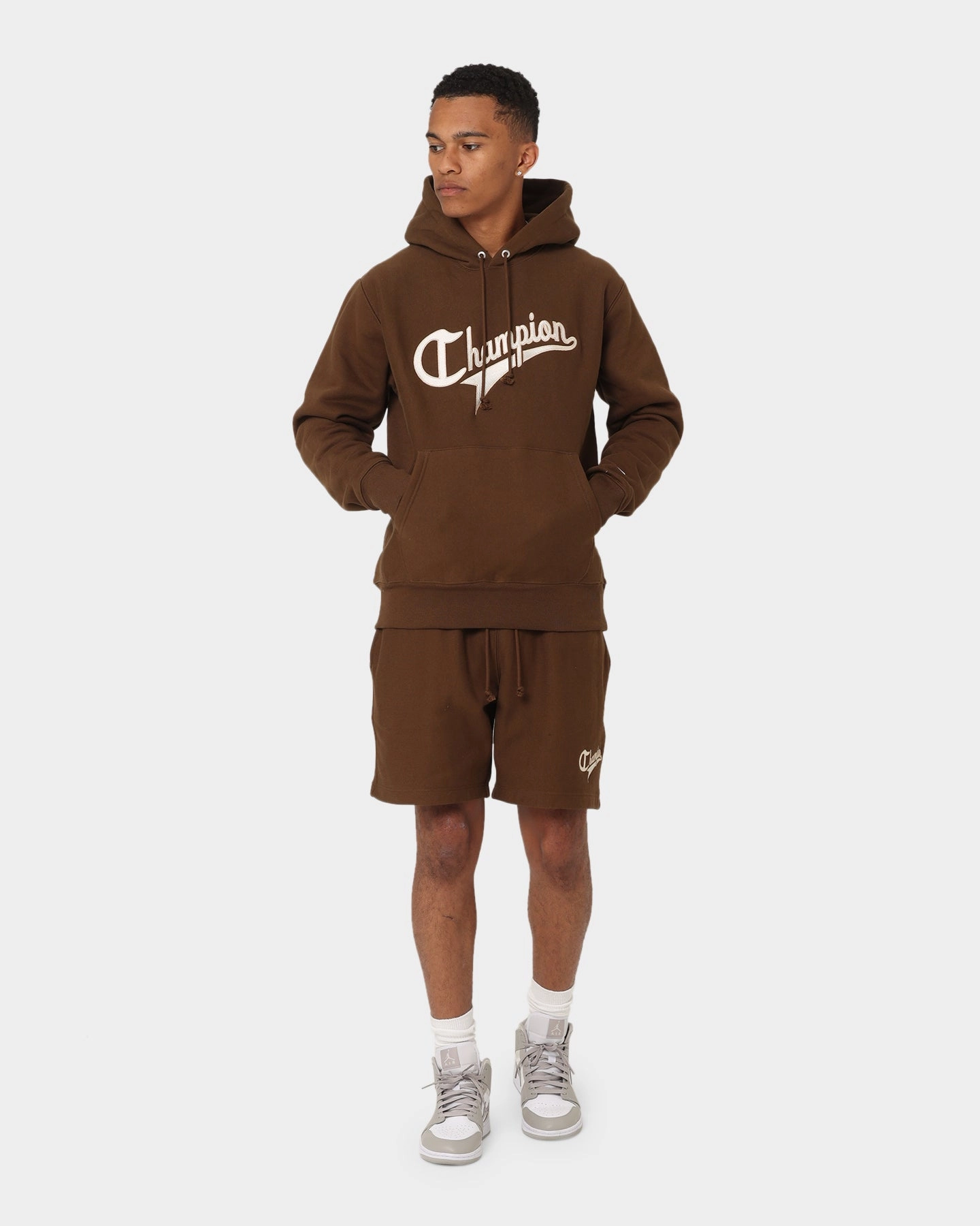 Champion Reverse Weave Cursive Logo Hoodie Dance Monkey Storage