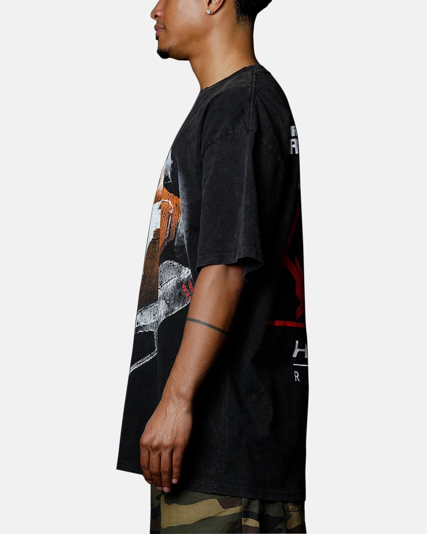 Goat Crew X Halo Halo Reach Emilie Big Head Vintage T-Shirt Black Acidwash Classic Wearable Summer Favorite