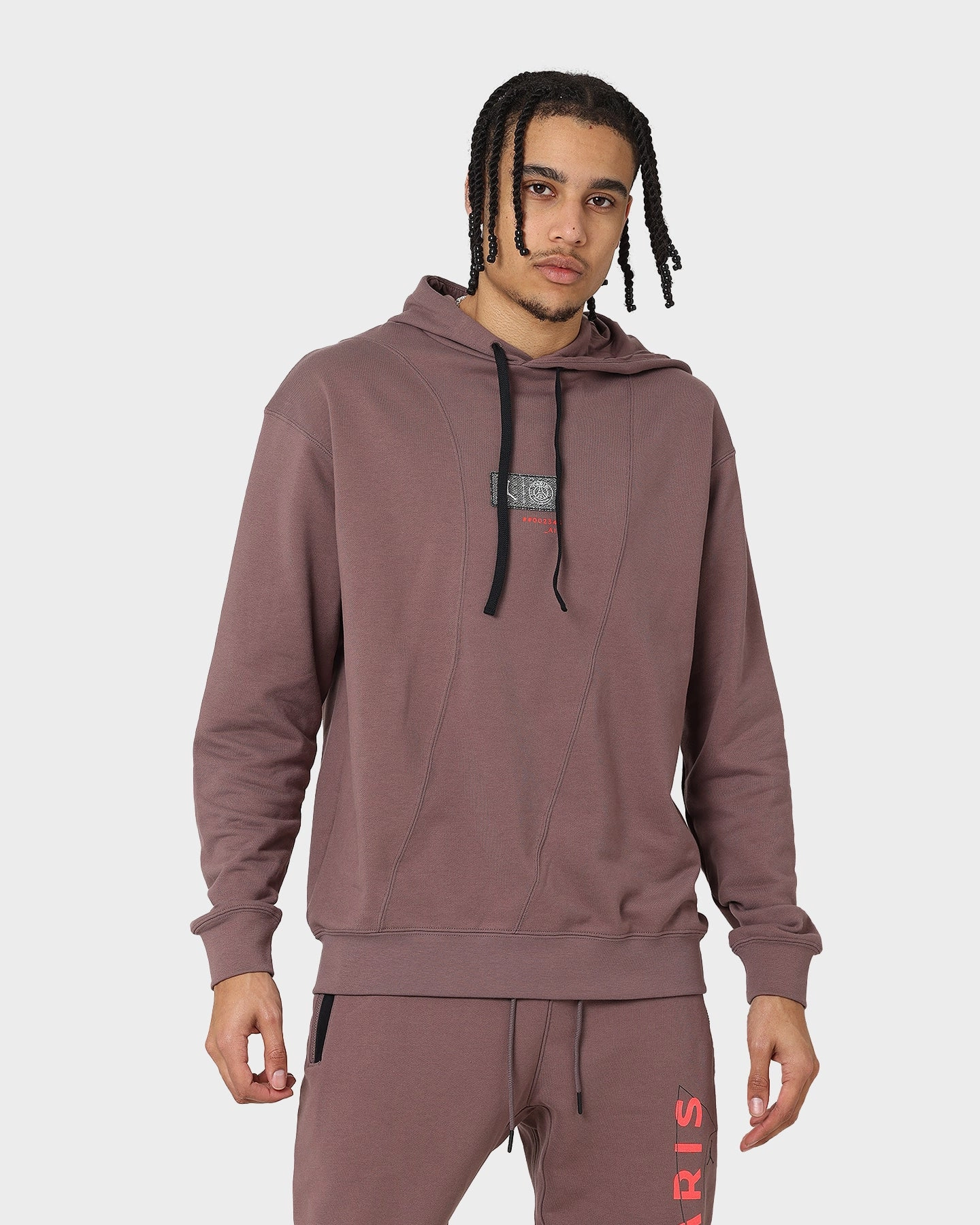 colorful Jordan X Paris Saint-Germain Fleece Pullover Hoodie Plum Eclipse