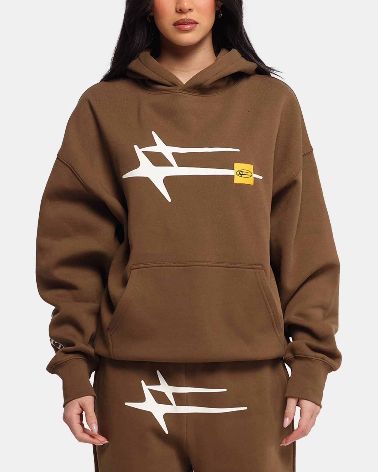 Loiter Hybrid Premium Hoodie Brown Rugged Outer Shell mountain vacation