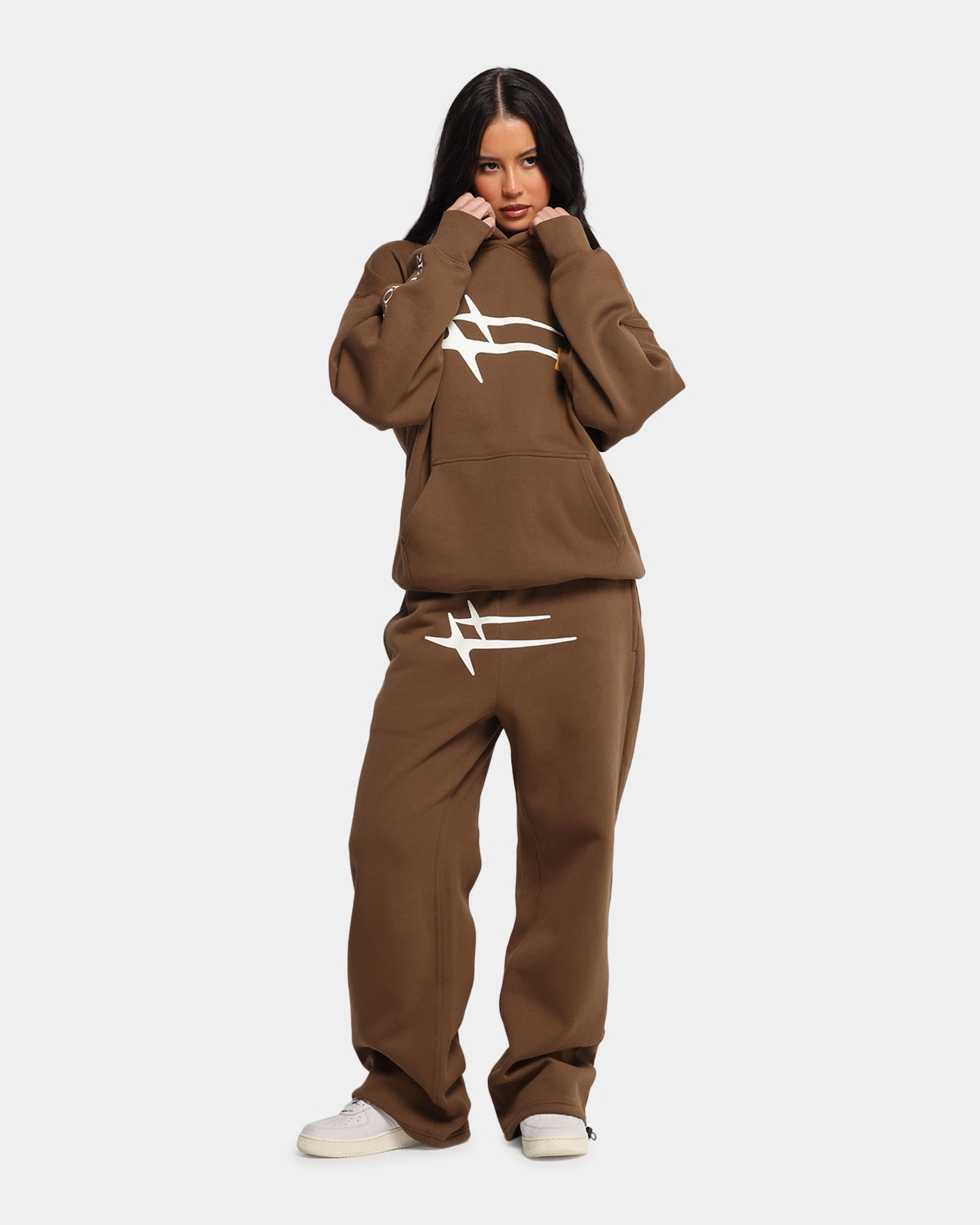 Loiter Hybrid Premium Hoodie Brown Non Restrictive Fit Frictionless Cuffs