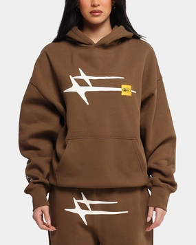 Loiter Hybrid Premium Hoodie Brown Rugged Outer Shell mountain vacation