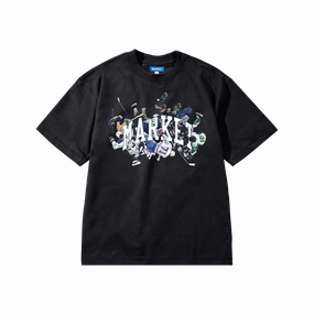 Market Check Please Arc T-Shirt 'Black' Abstract print Sports Apparel