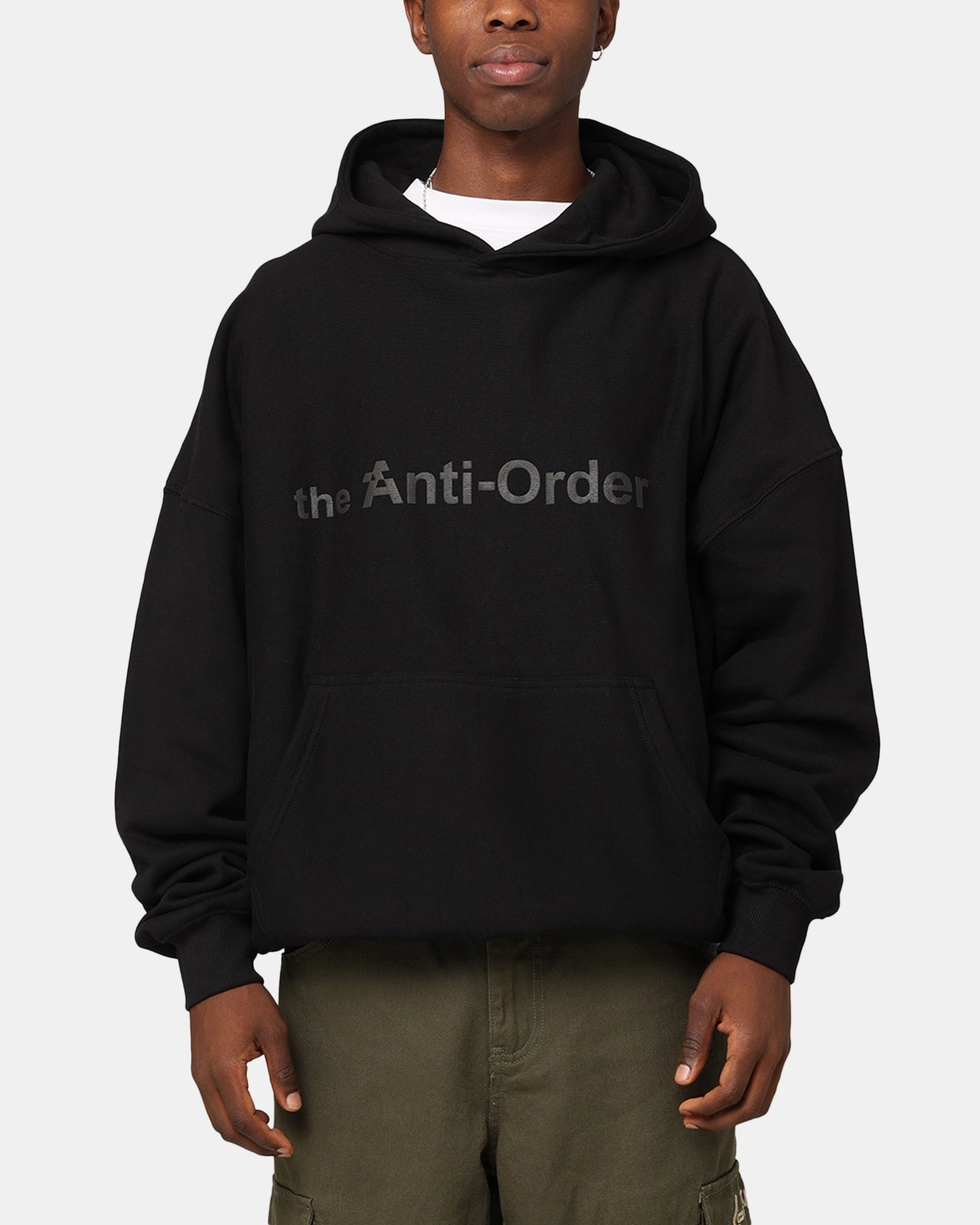 The Anti Order Logo Boxy Hoodie Black brand - new