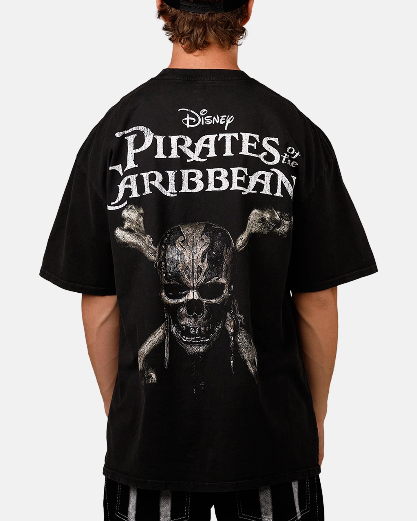 ColorfastFabricTech Breathable wear Goat Crew Disney Pirates Of The Caribbean Pirates Group Vintage T-Shirt Black Acidwash