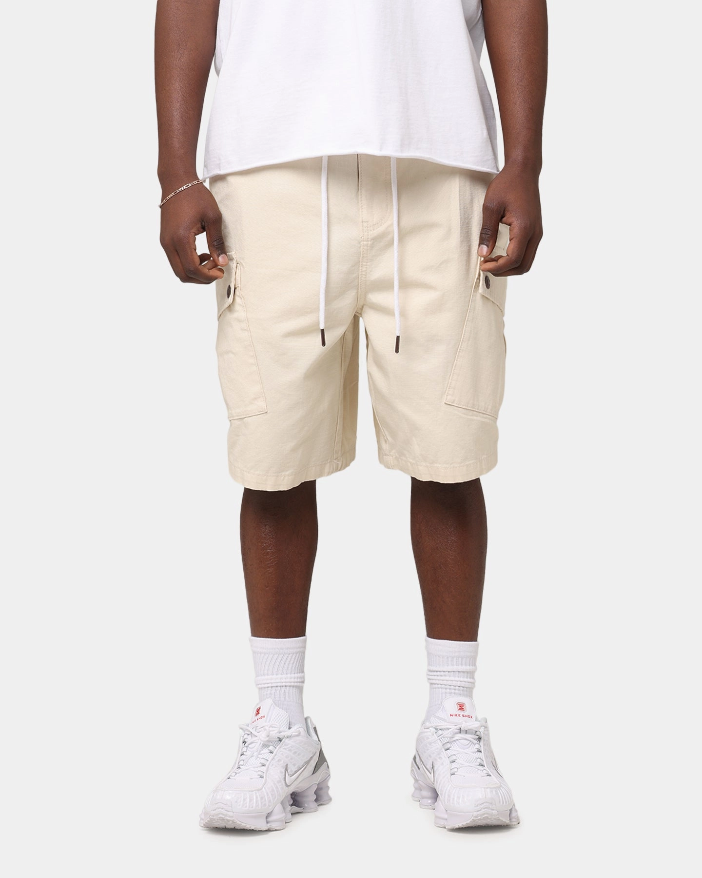 Seamless Integration Carre Quality Cargo Shorts Stone
