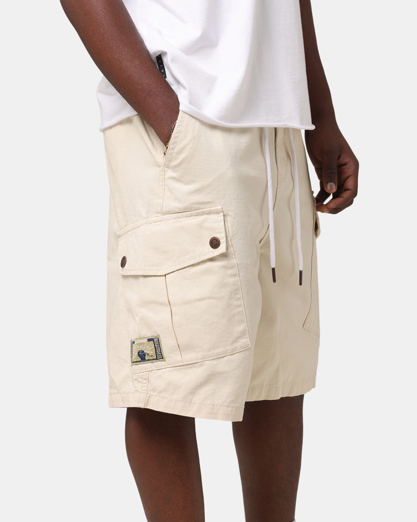 Move Easy Quick Adjust Toggles Carre Quality Cargo Shorts Stone